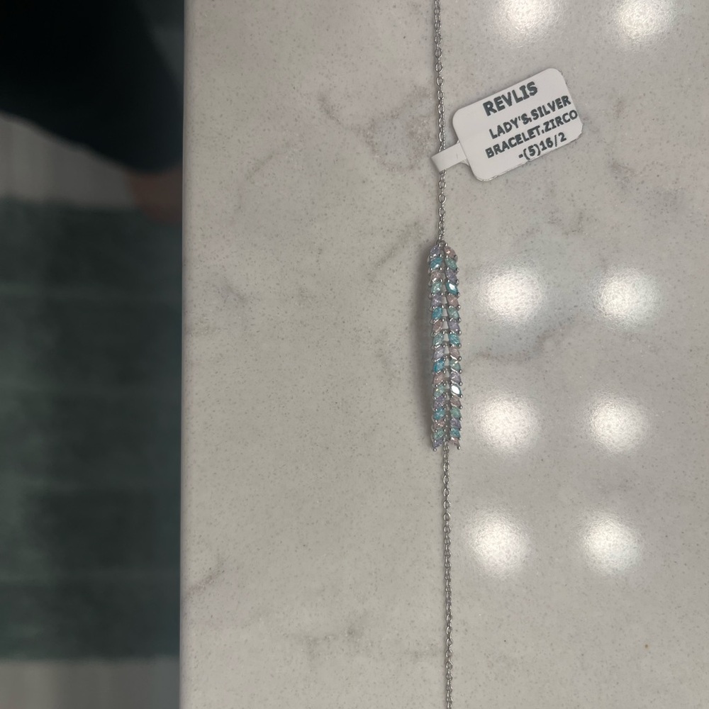 Silver Bracelet with Zircon Accents